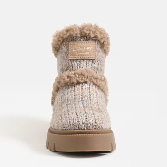 NEW Circus By Sam Edelman Clare Cozy Bootie Color:  Natural Multi Knit/Shearling - Picture 3 of 11